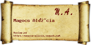 Magocs Alícia névjegykártya